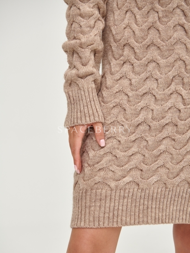 Женское теплое вечернее вязаное платье